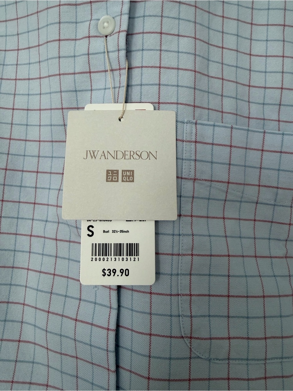Uniqlo x JWA Light Blue and Red Windowpane Cotton Button-Down Shirt - Picture 5 of 7